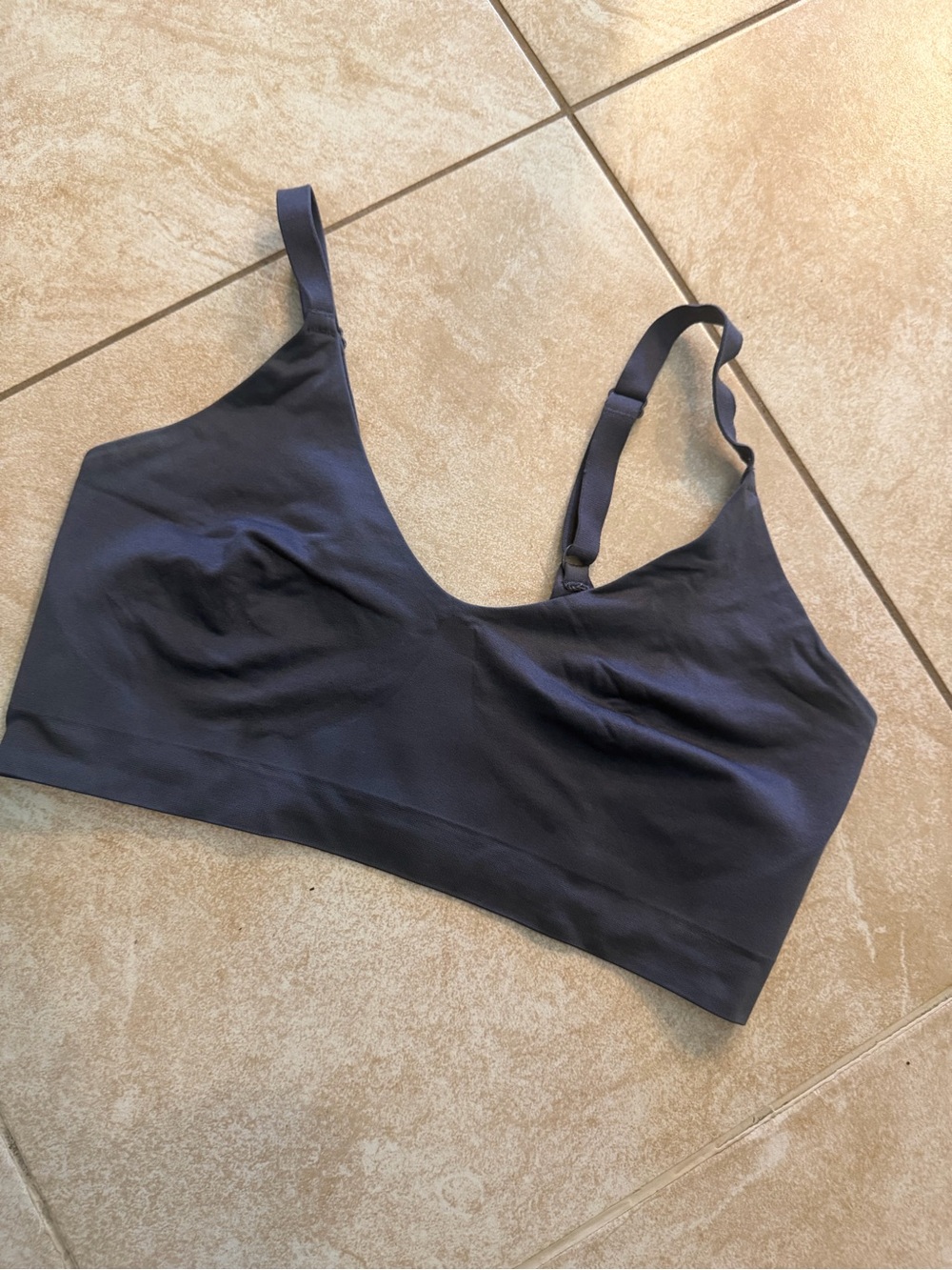 TRUE Everyday Wireless Bralette in blue gray color sz large